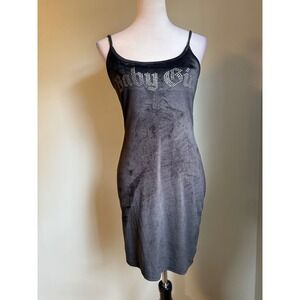 Sleeveless Mini Dress Baby Girl Rhinestone Embellished Party Club medium Y2K med